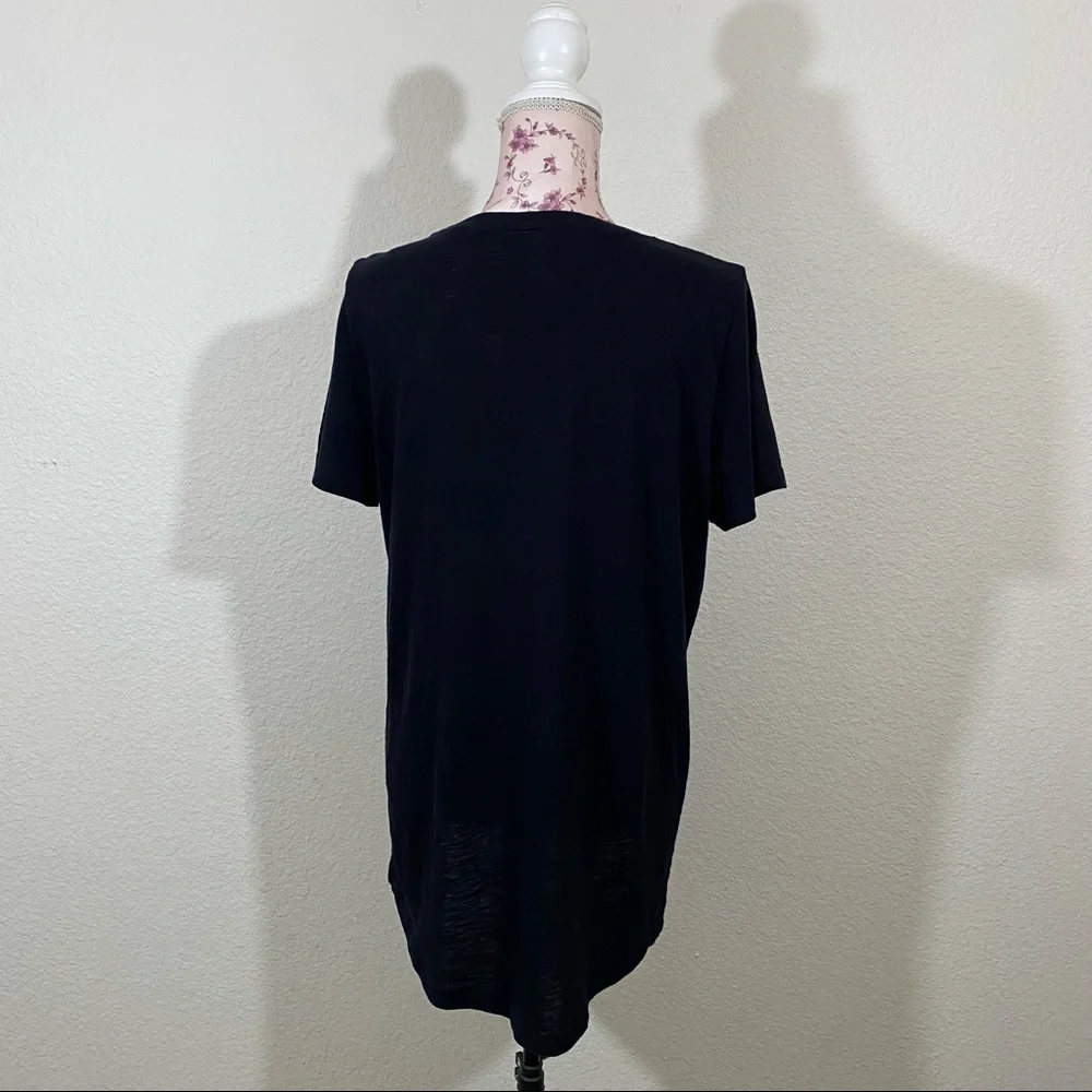 Pink VS sz:L Black Short Sleeve High-Low Sheer Tee - Picture 8 of 12